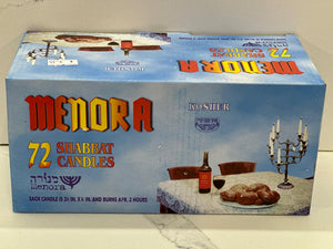 Menora Shabbat Candles 72 Pieces