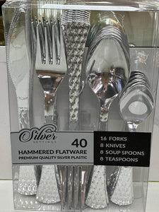 Hammered Flatware Set 40 Pieces