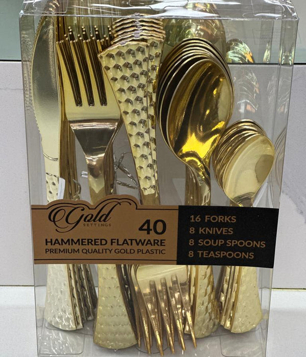 Hammered Flatware Set 40 Pieces