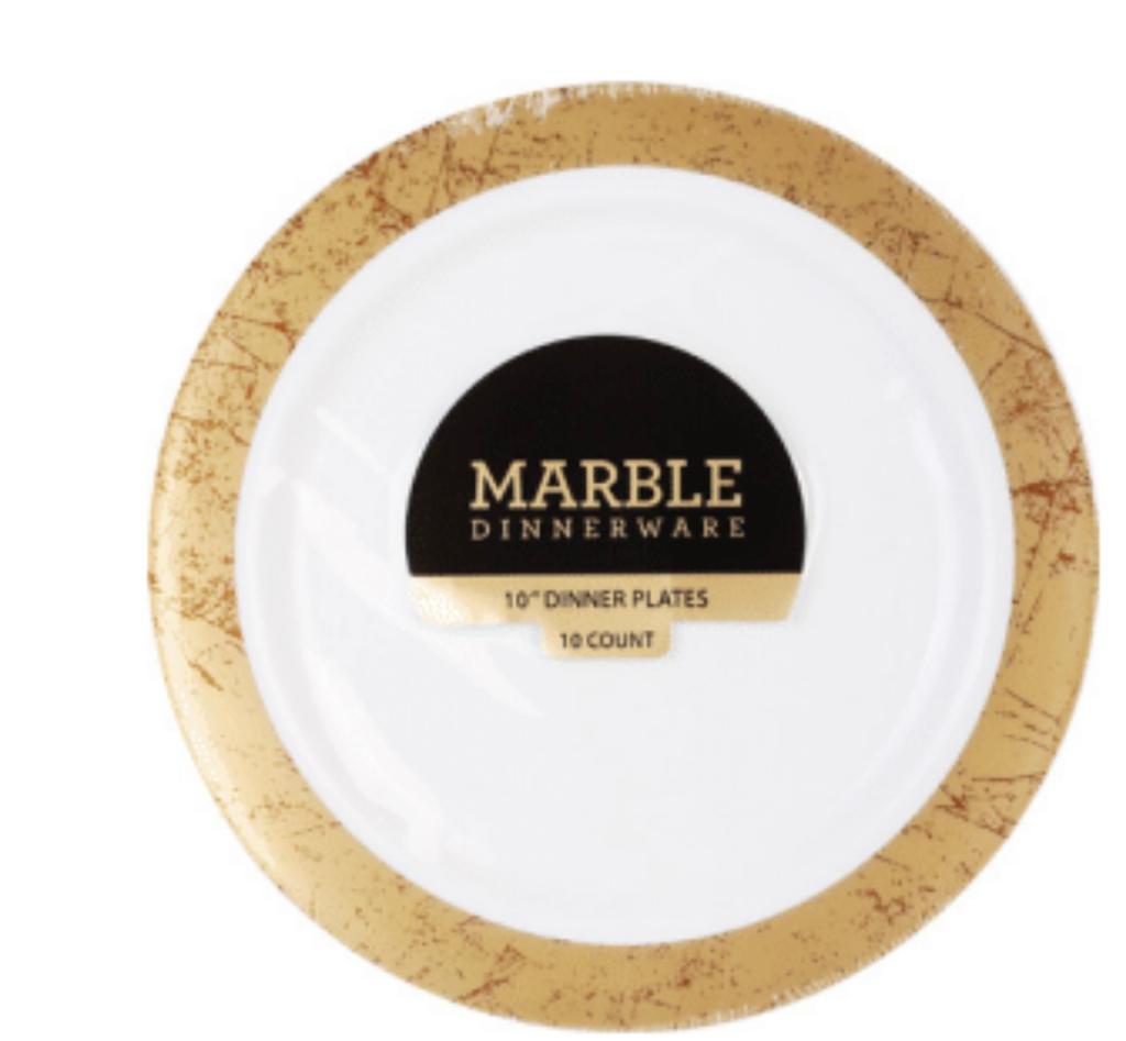 MARBLE Disposable Food Plates