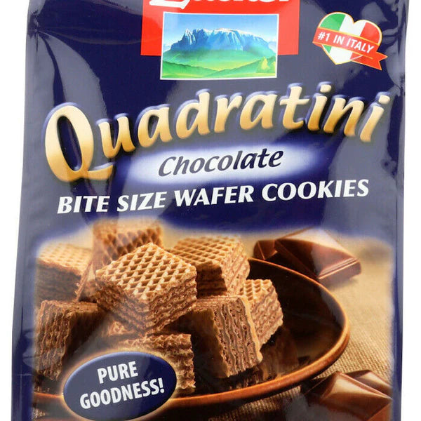 Loacker Quadratini Chocolate Bite-Size Wafer Cookies