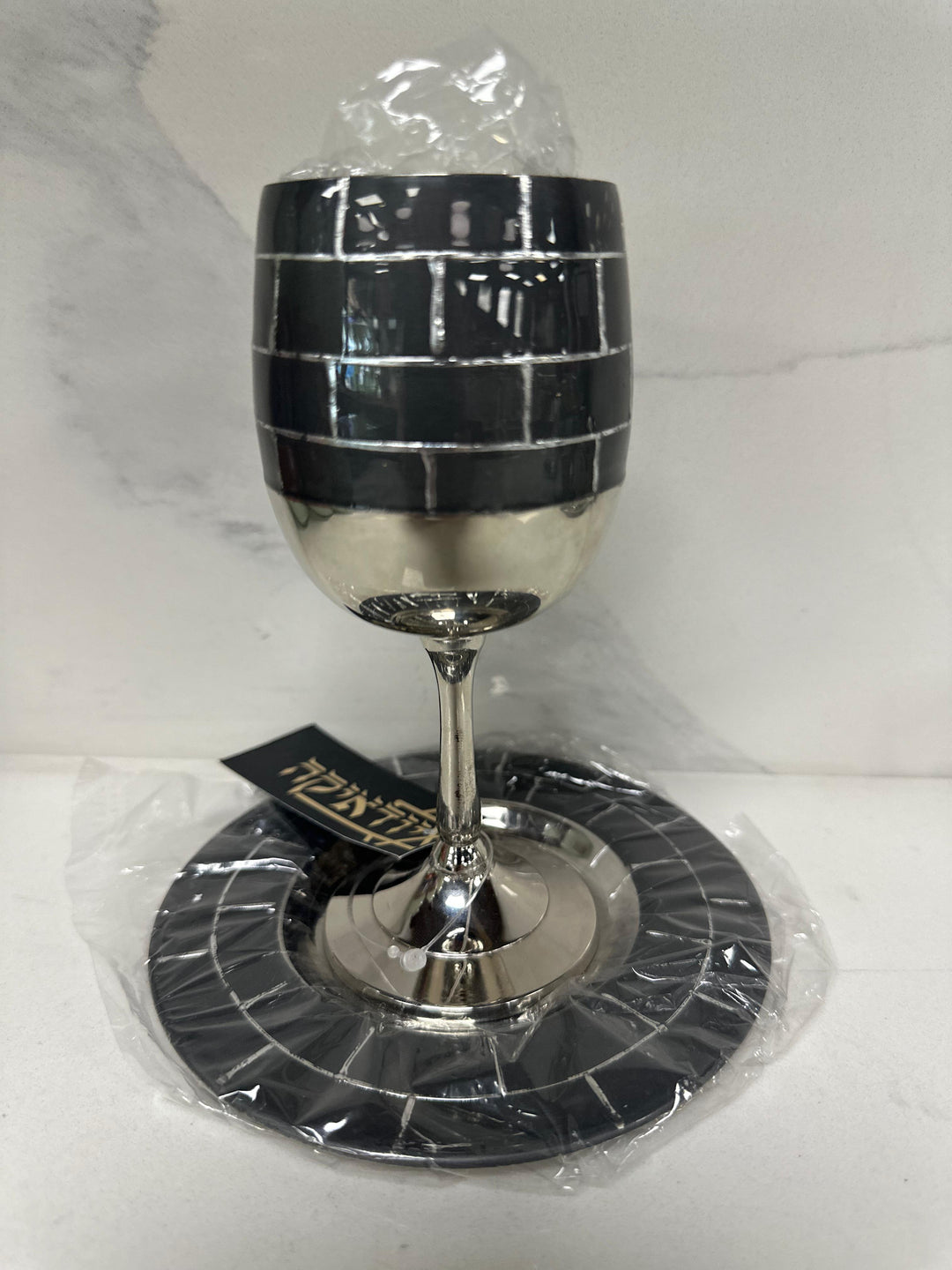 Black Silver Kiddush Cup