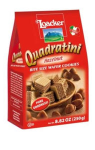 Loacker Quadratini Hazelnut Bite-Size Wafer Cookies