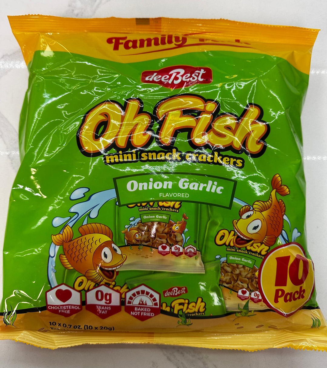 Oh Fish Mini Snack Crackers - Onion Garlic Flavor