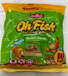 Oh Fish Mini Snack Crackers - Onion Garlic Flavor